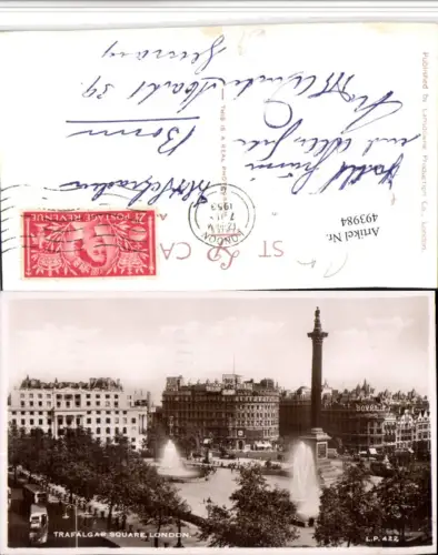 493984,England London Trafalgar Square Platz Säule Brunnen
