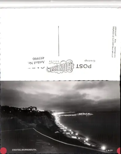493990,England Bournemouth Eventide Strand b. Nacht