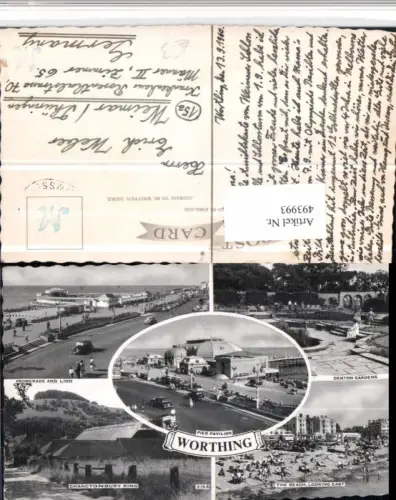 493993,England Worthing Pier Pavillon Beach Gardens Mehrbildkarte