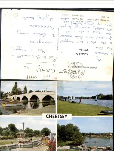 495862,England Chertsey Thames Lock Bridge Brücke Mehrbildkarte