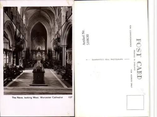 510630,England Worcester Cathedral Nave Kirche Innenansicht