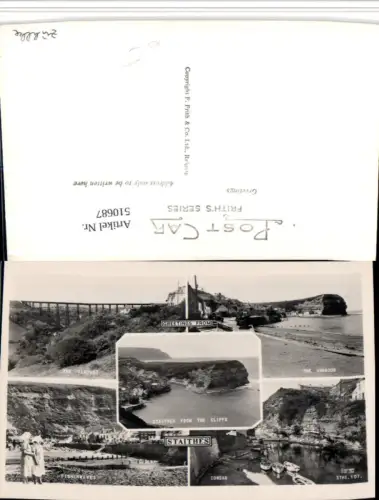 510687,England Staithes Harbour Viaduct Cowbar Küste Mehrbildkarte