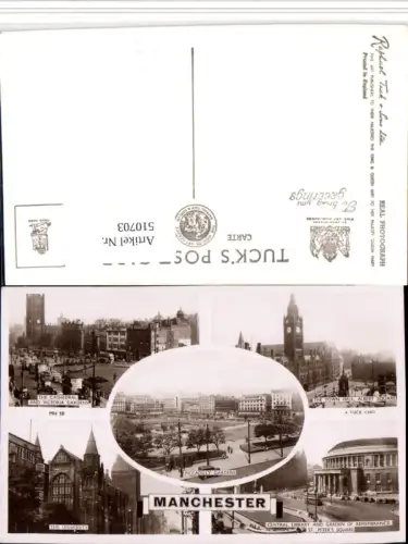 510703,England Manchester Cathedral Town Hall University Mehrbildkarte