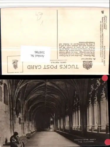 510706,England London Westminster Abbey Cloisters Kloster pub Tuck 2160