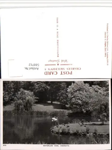 510712,England Highgate Waterlow Park Schwäne