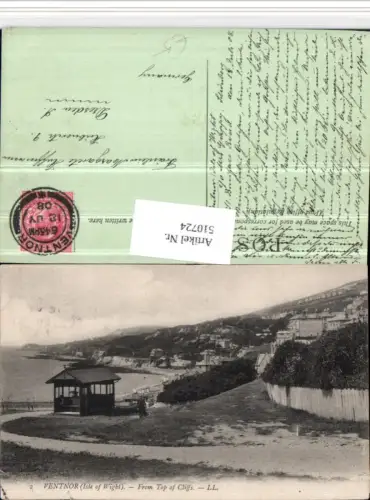 510724,England Isle of Wight Ventnor From Top of Cliffs Küste