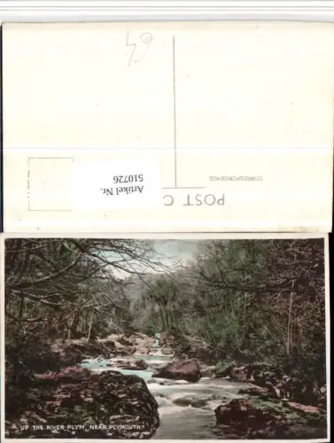510726,England Plymouth Up the River Plym Fluss Wald