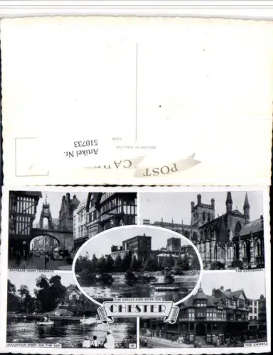 510733,England Chester Cathedral Cross Eastgate Castle Mehrbildkarte