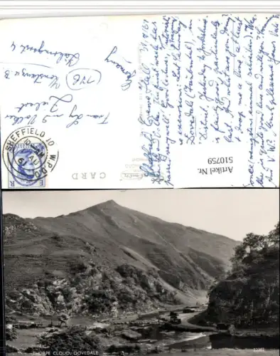 510759,England Dovedale Thorpe Cloud Bergkulisse