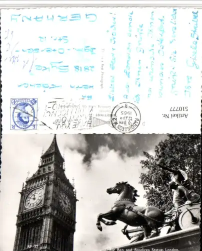 510777,England London Big Ben and Boadicea Statue Turm