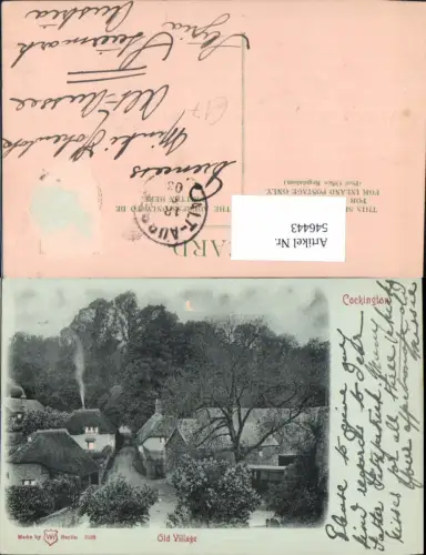546443,Halt gegen Licht Hold to Light Litho Cockington Old Village Torquay Devon