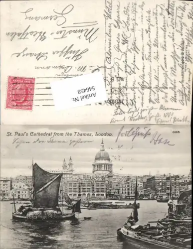 546458,England London St. Pauls Cathedral Thames Schiffe