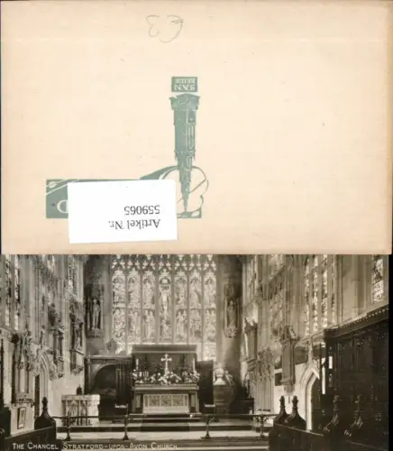 559065,England Stratford-Upon-Avon Church The Cancel Kirche Altar
