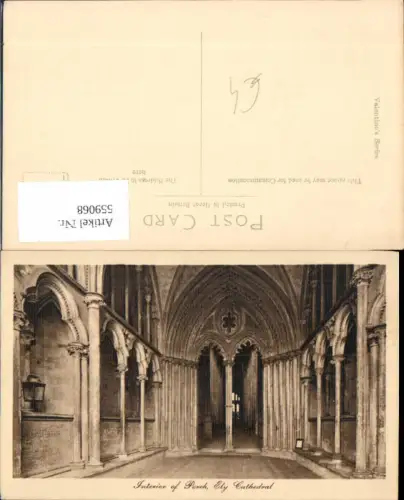 559068,England Ely Cathedral Interior of Porch