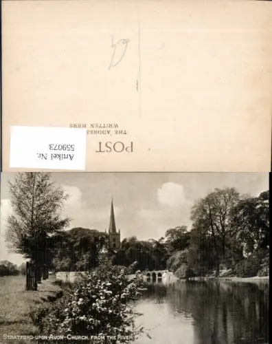 559073,England Stradforf-Upon-Avon Church form the River