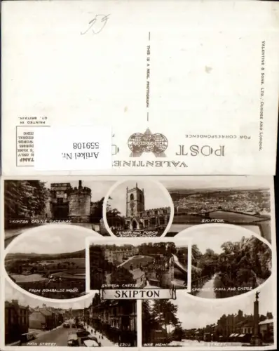 559108,Mehrbild Ak England Skipton High Street Springs Canal and Castle