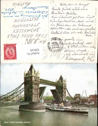 559120,England London Tower Bridge Zugbrücke Brücke Schiff Dampfer