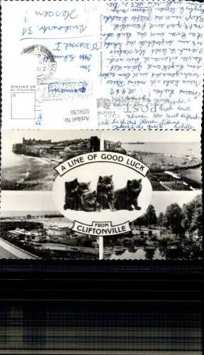 559136,Mehrbild Ak England Cliftonville Kingsgate Castle Bathing Pool Katzen Katzenkinder Kent