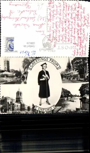 559139,Mehrbild Ak England Oxford Magdalen College and Bridge High Street