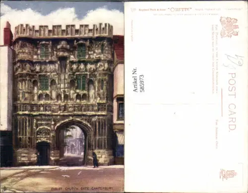 585973,Künstler Ak Christ Church Gate Canterbury England pub Raphael Tuck Sons 1485