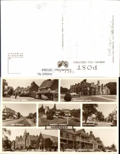 585984,Mehrbild Ak Harpenden Church Green High Street England