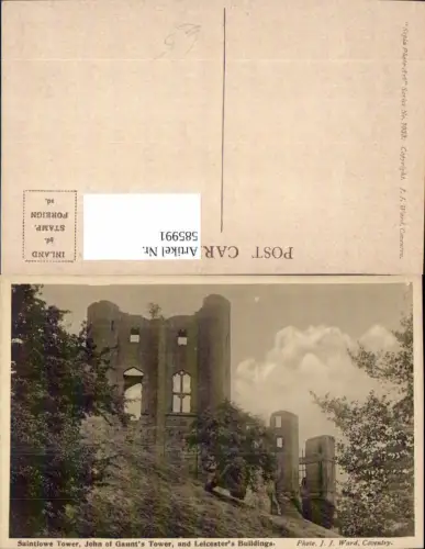 585991,Saintlowe Tower John of Gaunts Tower and Leicester Building Kenilworth Castle Kenilworth England