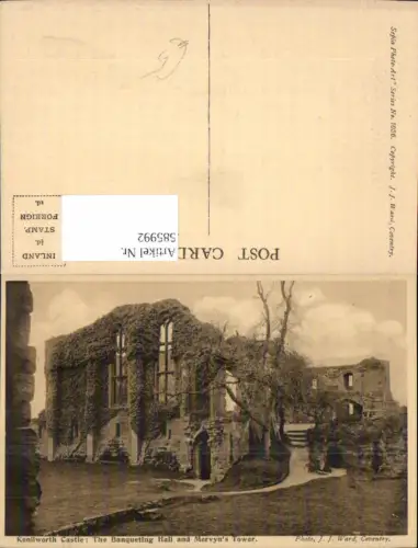585992,Kenilworth Castle The Banqueting Hall and Mervyns Tower Kenilworth England