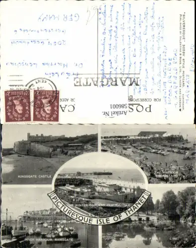 586001,Mehrbild Ak Picturesque Isle of Thanet Kingsgate Castle Inner Harbour England