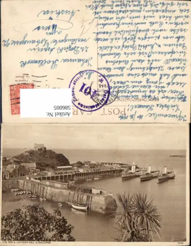 586005,The Pier and Lantern Hill Ilfracombe England Hafen Schiffe Dampfer