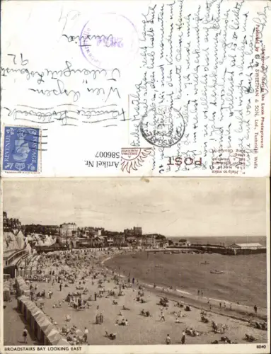 586007,Broadstairs Bay looking east Strand Strandleben England