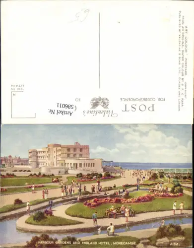 586011,Harbour Gardens and Midland Hotel Morecambe England