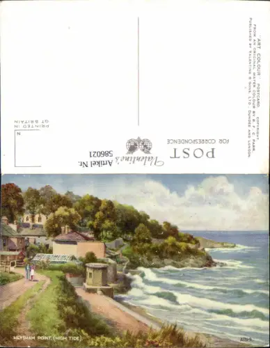586021,Künstler Ak B.F.C. Parr Heysham Point High Tide Küste Brandung England