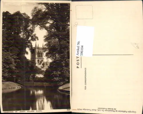 596104,Cambridge St Johns College Chapel Kapelle United Kingdom