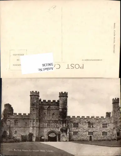 596136,Battle Abbey Gateway from Inside United Kingdom