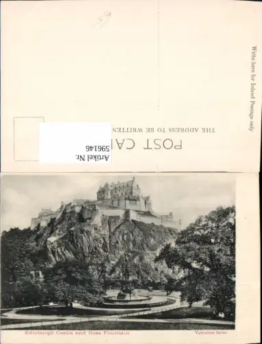 596146,Edinburgh Castle and Ross Fountain Brunnen Schloss United Kingdom