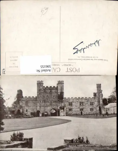 596155,Battle Abbey Gateway from Terrace United Kingdom