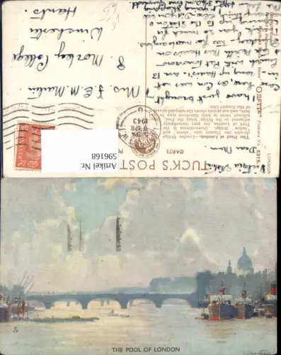 596168,Künstler Ak The Pool of London Brücke London Bridge United Kingdom pub Raphael Tuck Sons 5319