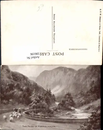 596196,Künstler Ak The Pass of Aberglaslyn Rinde Kühe Schafe United Kingdom