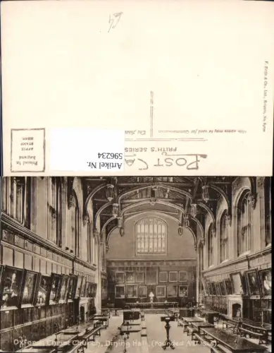 596234,Oxford Christ Church Dining Hall Speisesaal United Kingdom