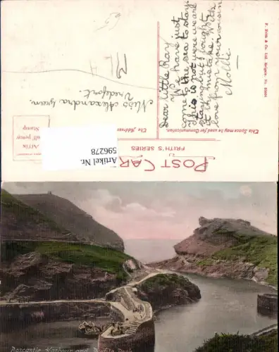 596278,Boscastle Harbour and Profile Rock Hafen Küste United Kingdom