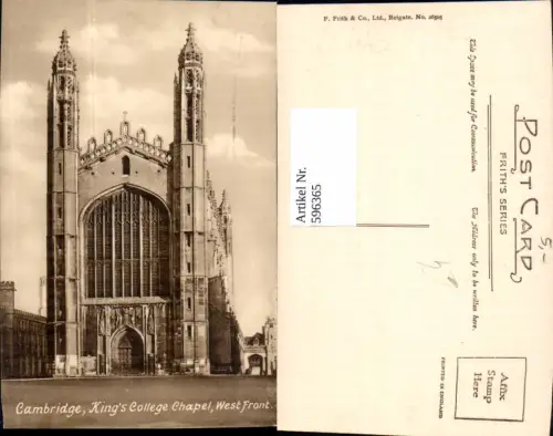 596365,Cambridge Kings College Chapel West Front United Kingdom