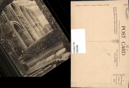 596368,ST Botophs Priory Colchester Nave from Archway United Kingdom