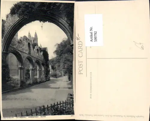 599792,Canterbury Cathedral Monastery Ruins Great Britain