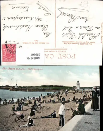 599867,The Beach and Pier Littlehampton Strand Strandleben Leuchtturm Great Britain