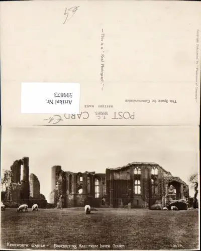 599873,Kenilworth Castle Banqueting Hall form Inner Court Schafe Ruine Great Britain
