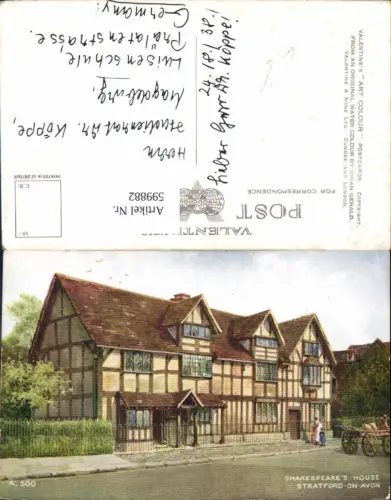 599882,Stradford-upon-Avon Shakespeares House Great Britain