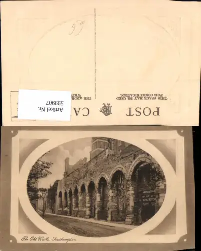 599907,City of Southampton The Old Walls Great Britain Präge Passepartout