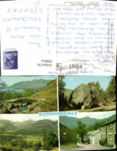599914,Mehrbild Ak Borrowdale Bowder Stone Ashness Bridge Great Britain