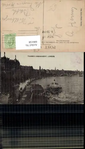 606158,London Thames Embankment Schiff Dampfer Great Britain