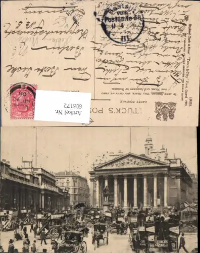 606172,London Bank of England and Royal Exchange Kutschen Great Britain pub Raphael Tuck Sons 2000